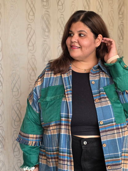 Heavyweight brushed cotton & corduroy shacket