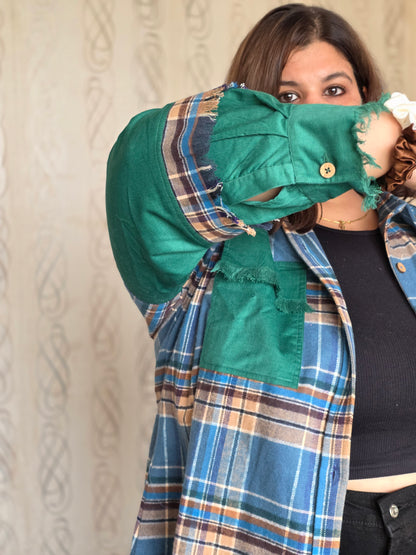 Heavyweight brushed cotton & corduroy shacket