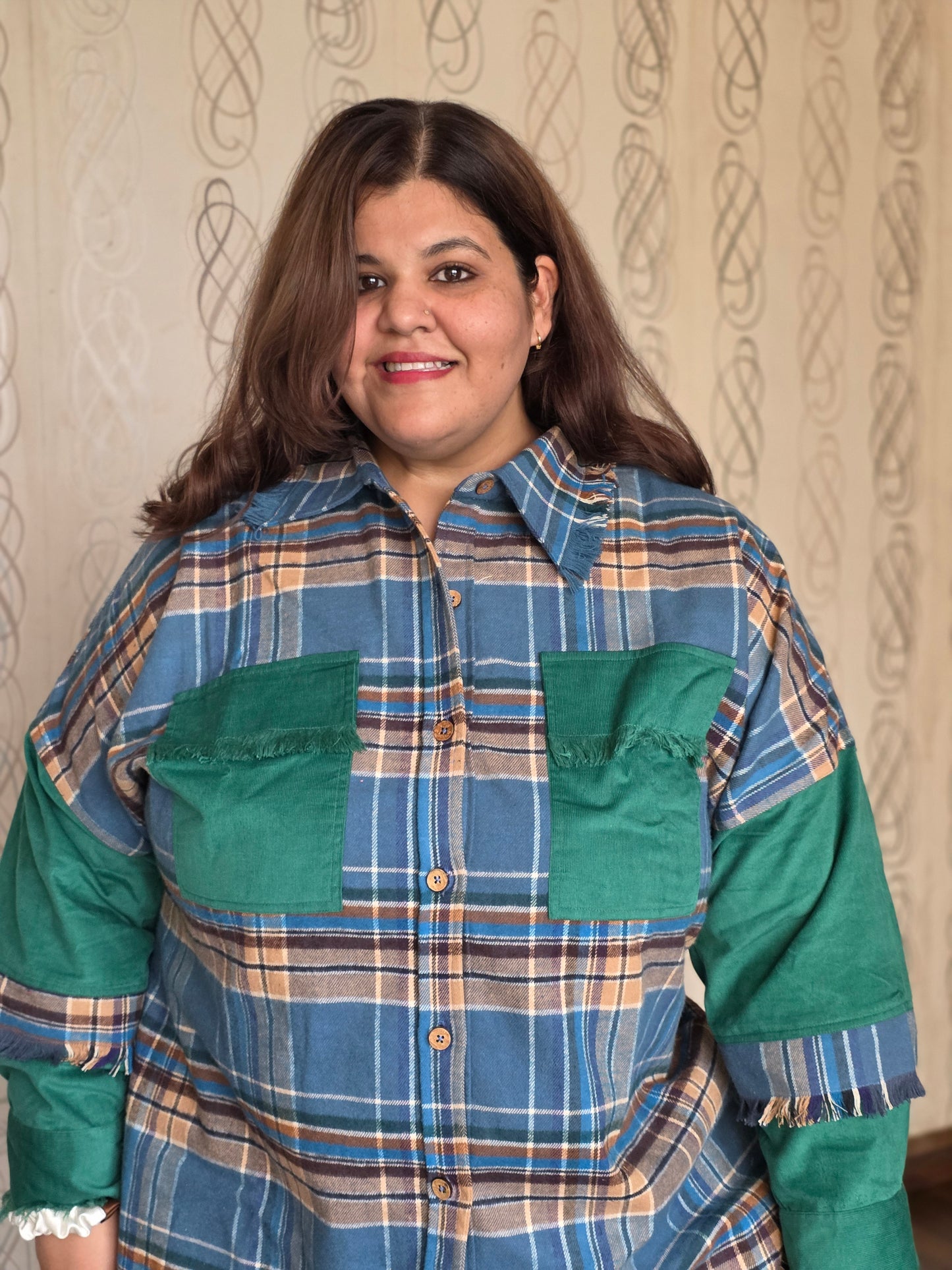 Heavyweight brushed cotton & corduroy shacket