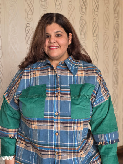 Heavyweight brushed cotton & corduroy shacket