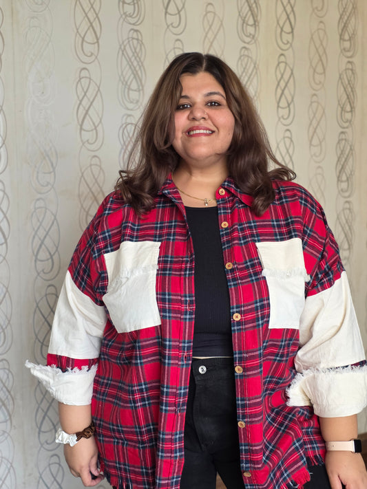 Lightweight brushed cotton & corduroy shacket