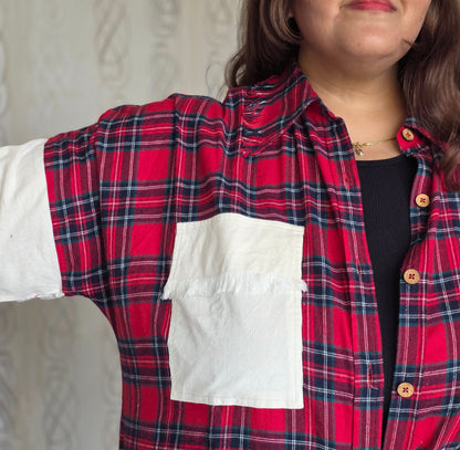 Lightweight brushed cotton & corduroy shacket