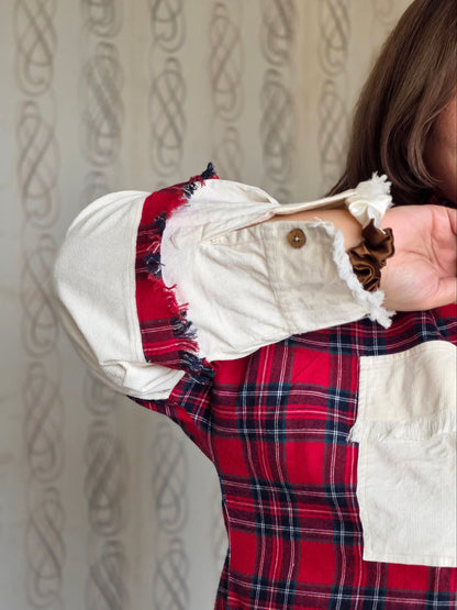 Lightweight brushed cotton & corduroy shacket