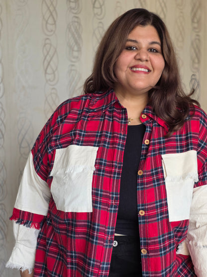 Lightweight brushed cotton & corduroy shacket