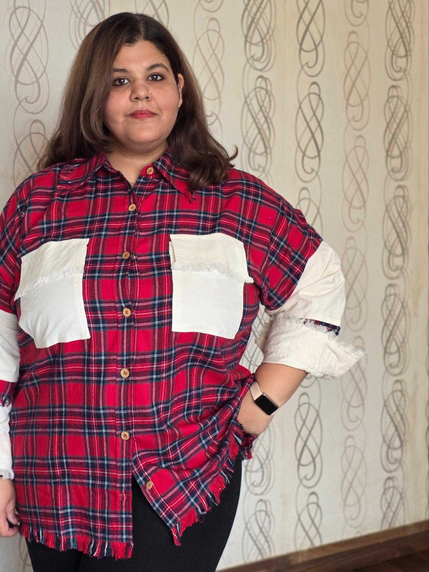 Lightweight brushed cotton & corduroy shacket