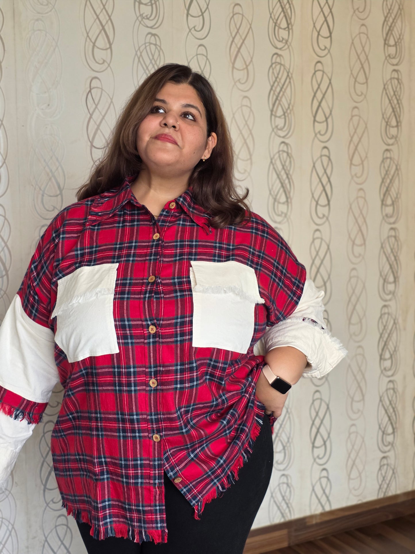 Lightweight brushed cotton & corduroy shacket