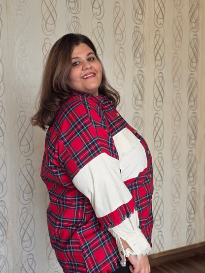 Lightweight brushed cotton & corduroy shacket