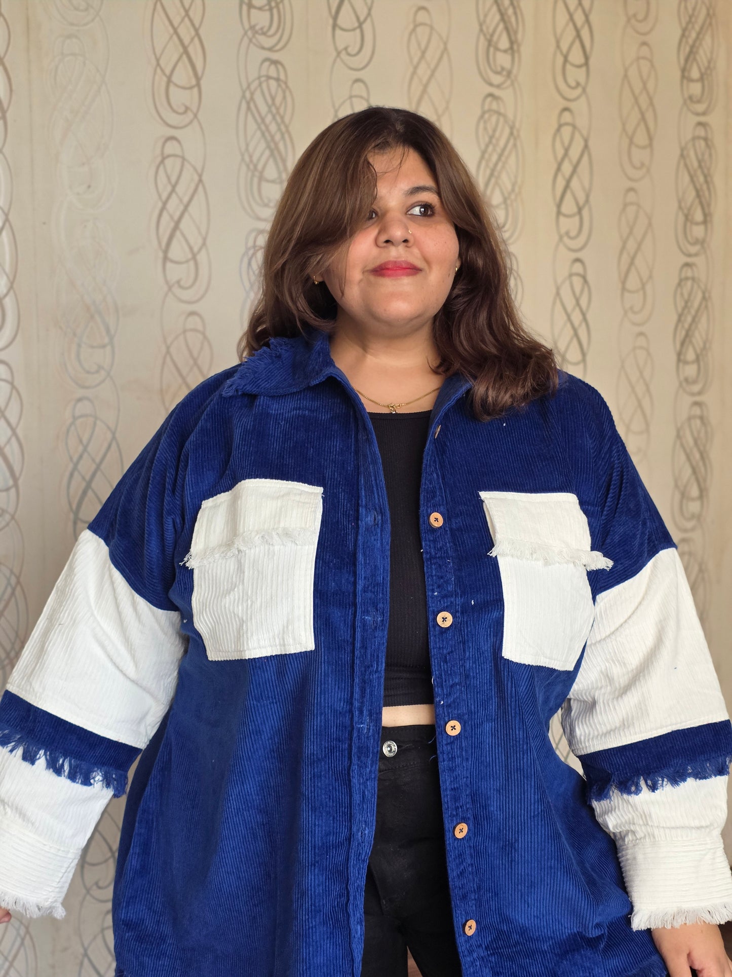 Corduroy Colorblock Shacket