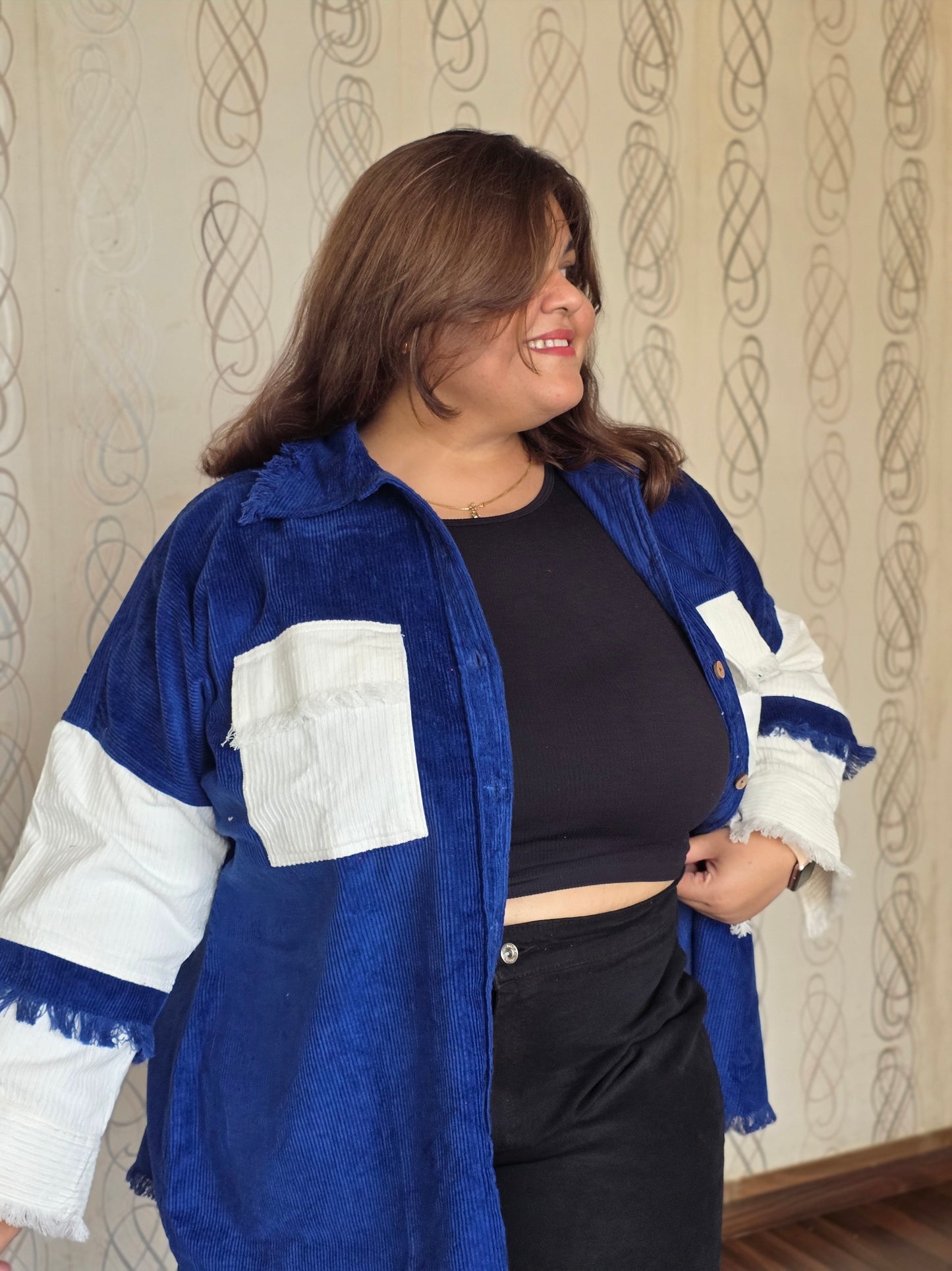 Corduroy Colorblock Shacket