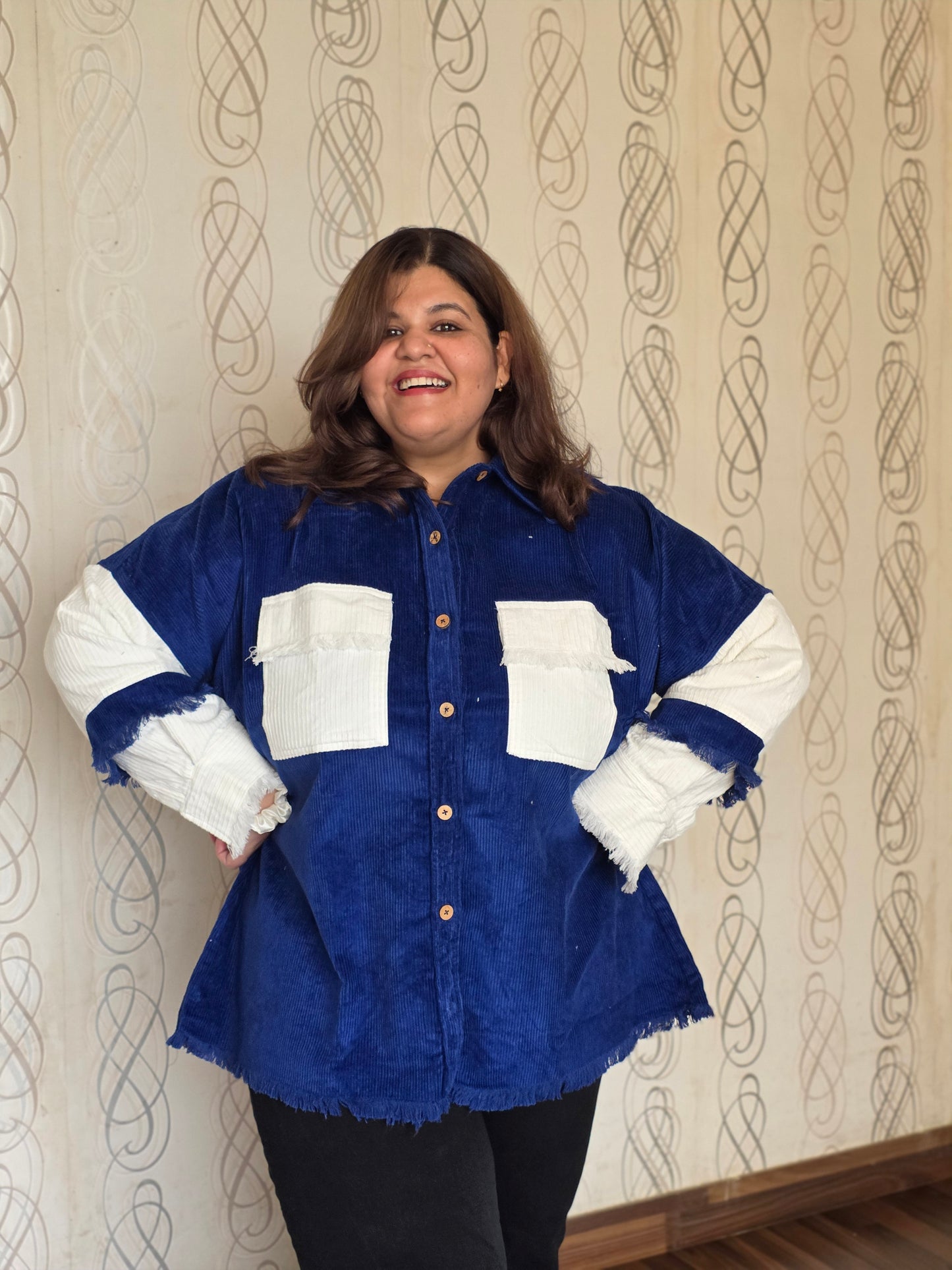 Corduroy Colorblock Shacket