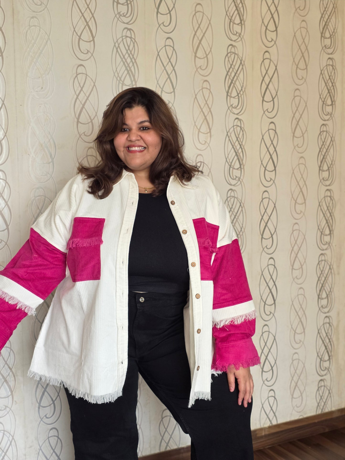 Corduroy Colorblock Shacket