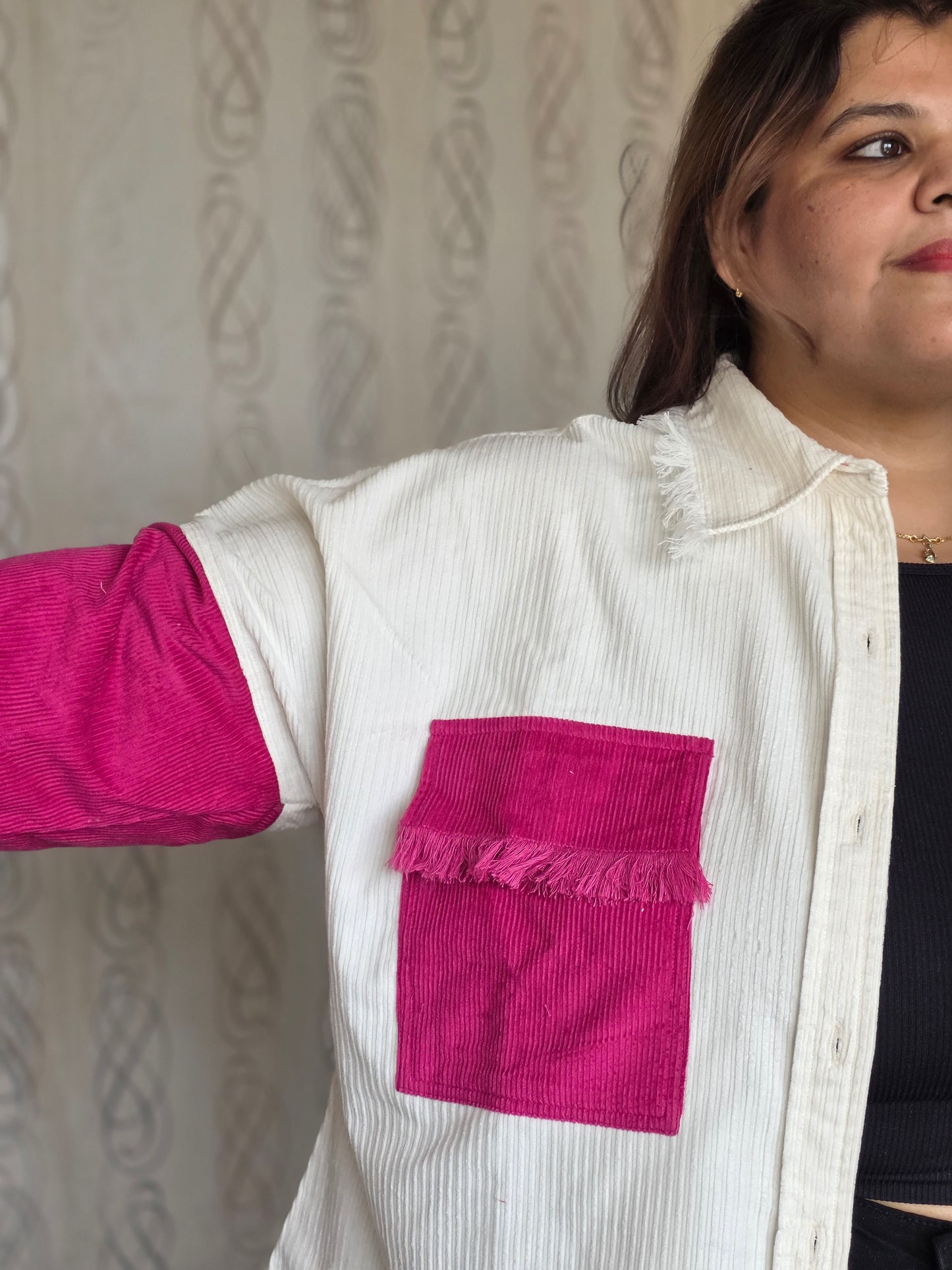 Corduroy Colorblock Shacket