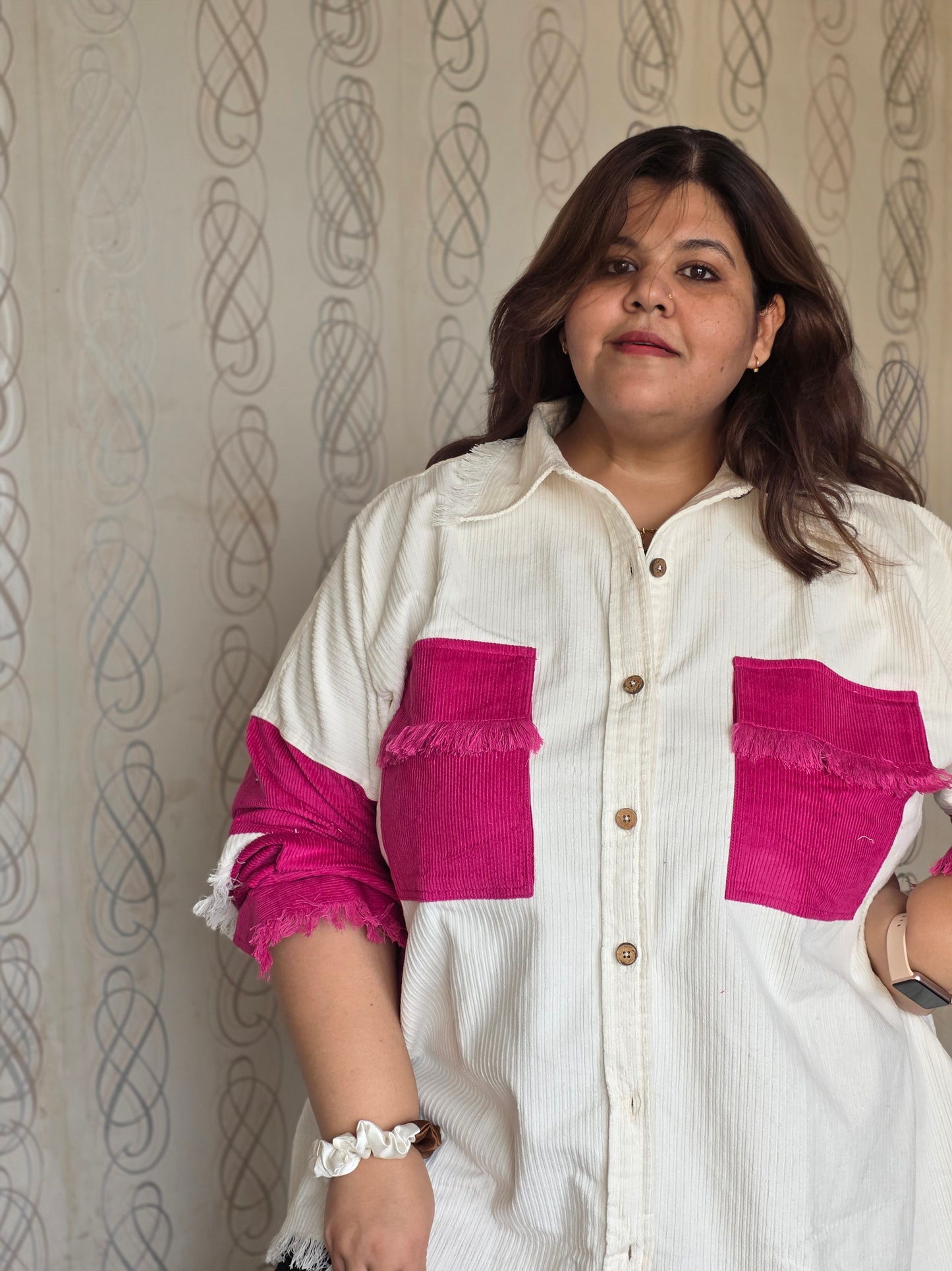 Corduroy Colorblock Shacket