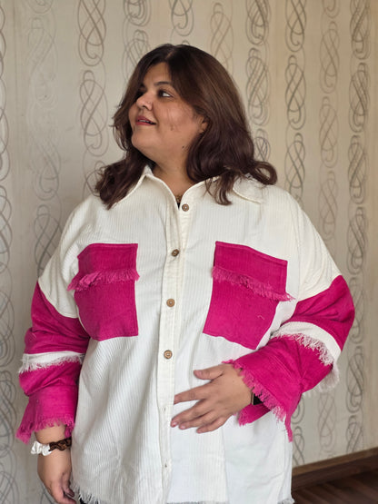Corduroy Colorblock Shacket