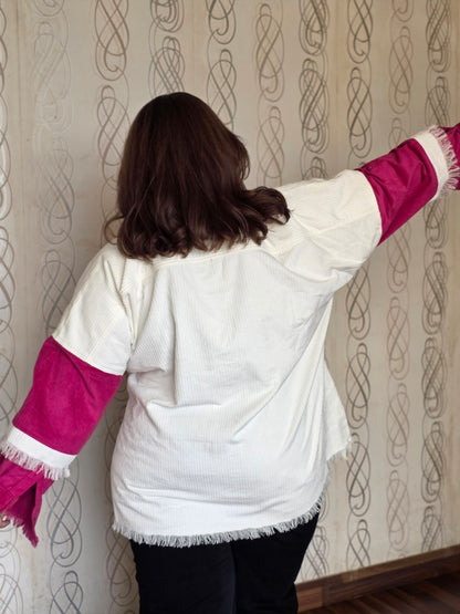 Corduroy Colorblock Shacket