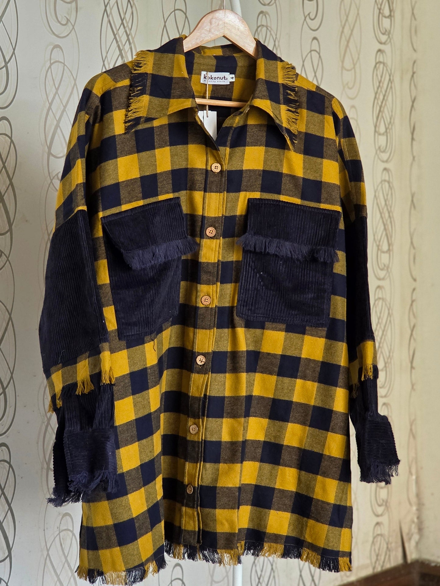 Lightweight brushed cotton & corduroy shacket