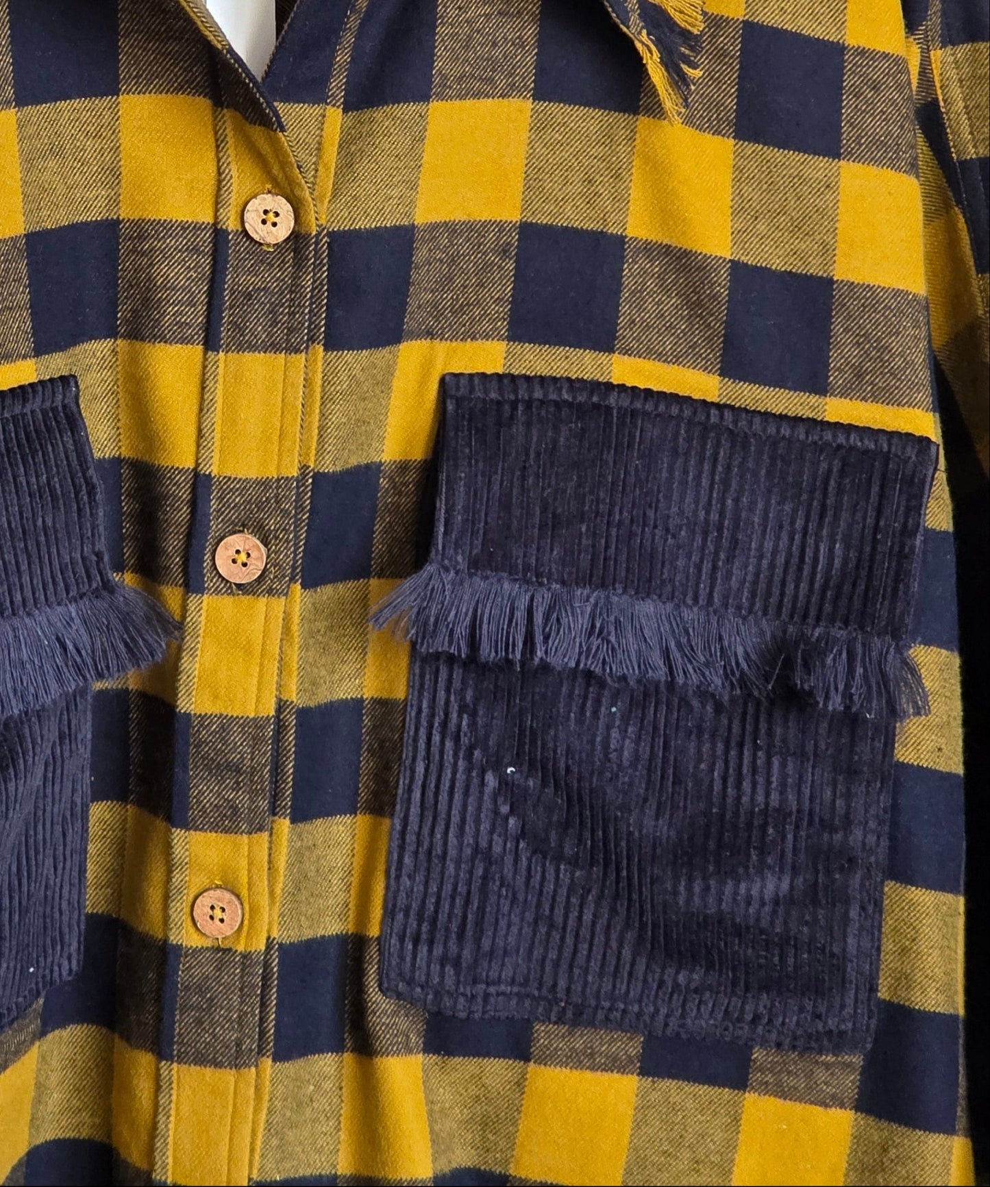 Lightweight brushed cotton & corduroy shacket