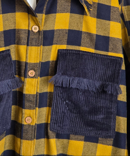 Lightweight brushed cotton & corduroy shacket