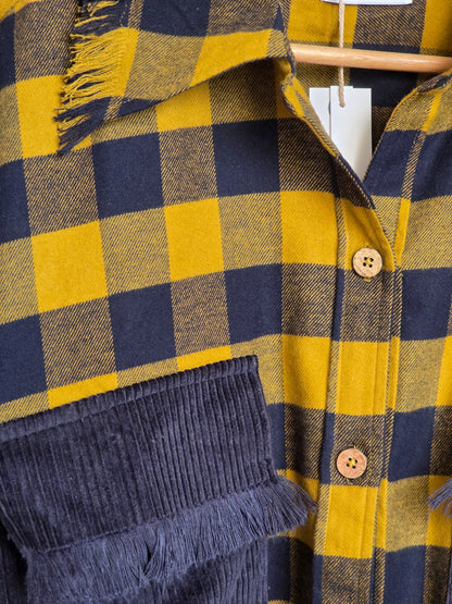 Lightweight brushed cotton & corduroy shacket