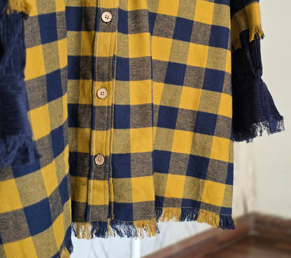 Lightweight brushed cotton & corduroy shacket