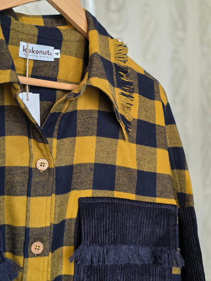 Lightweight brushed cotton & corduroy shacket