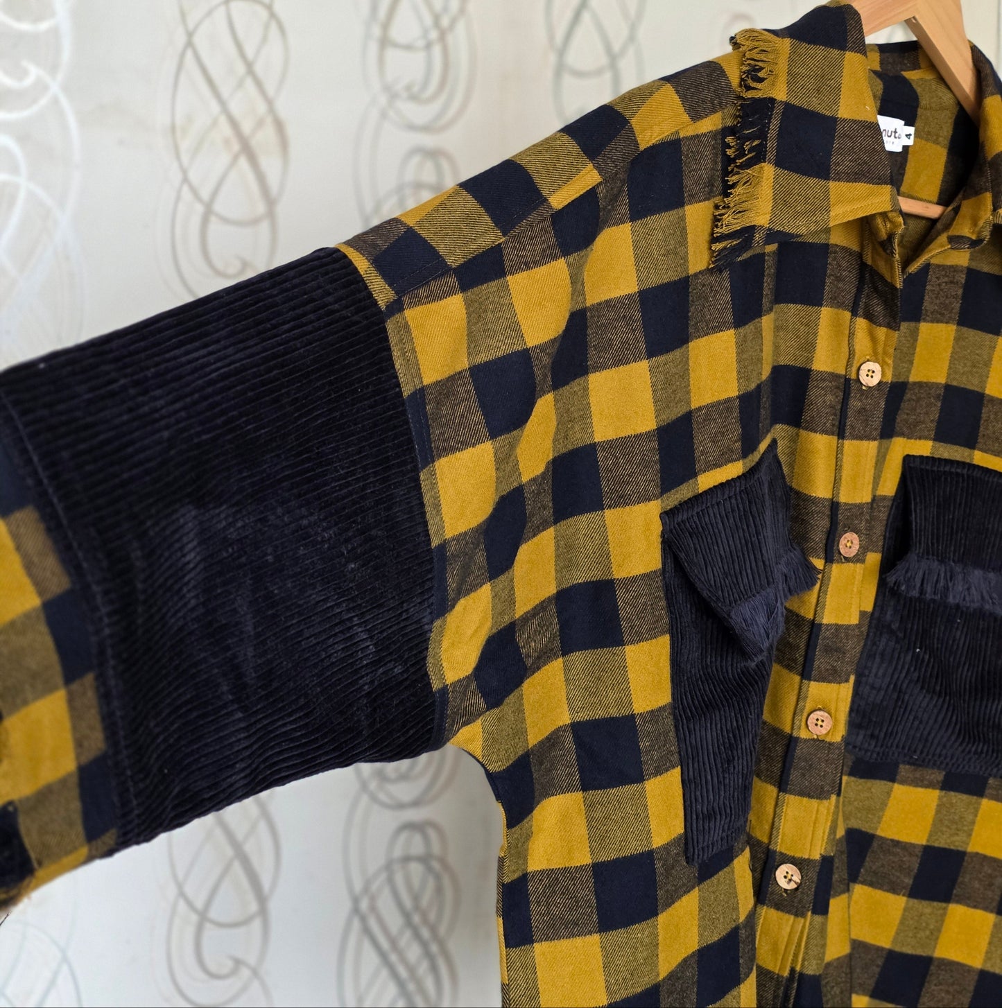 Lightweight brushed cotton & corduroy shacket