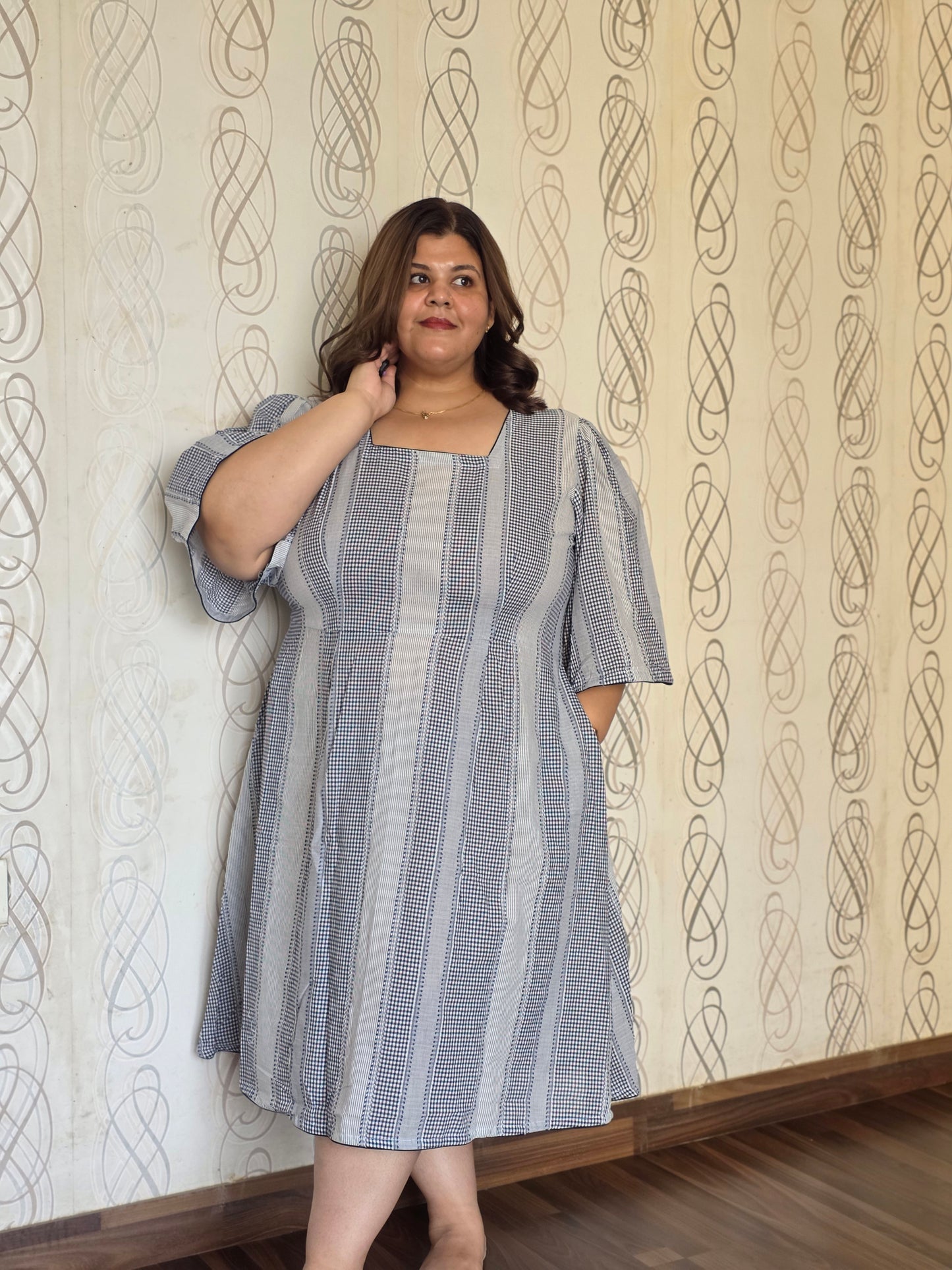 Striped Tie-Back Dress