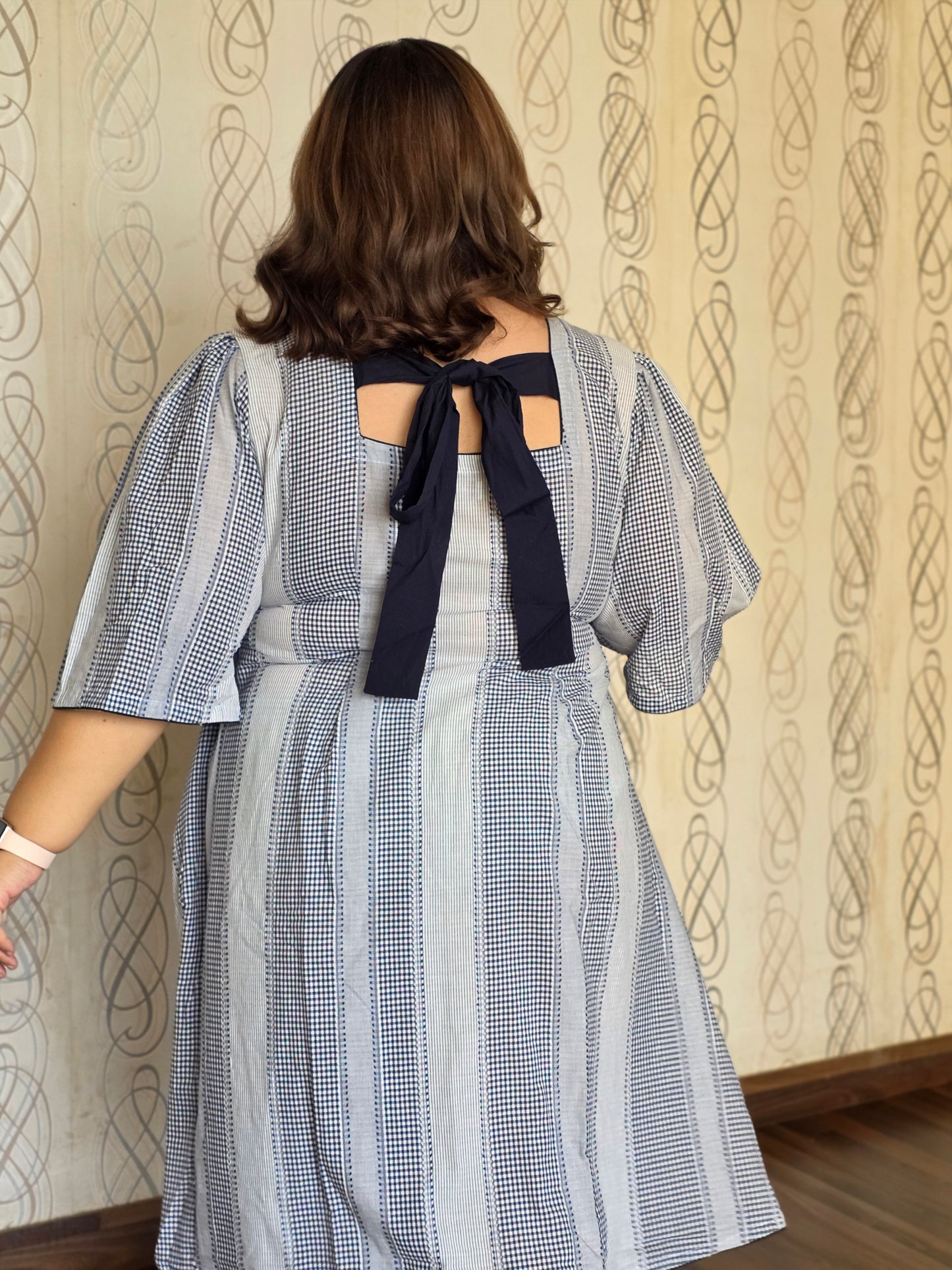 Striped Tie-Back Dress