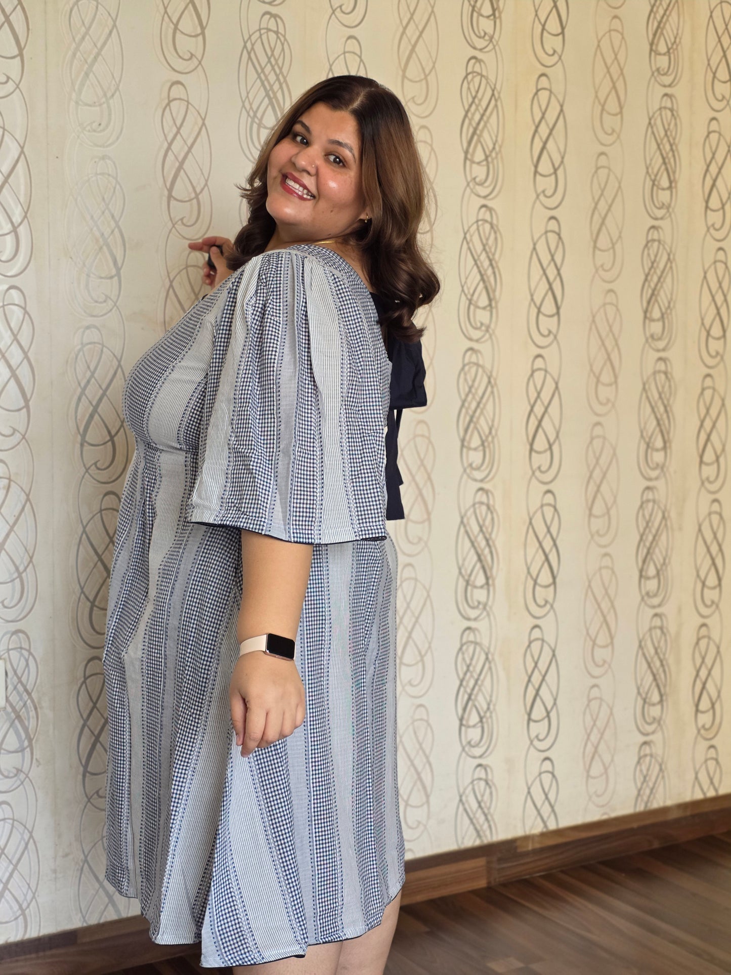 Striped Tie-Back Dress
