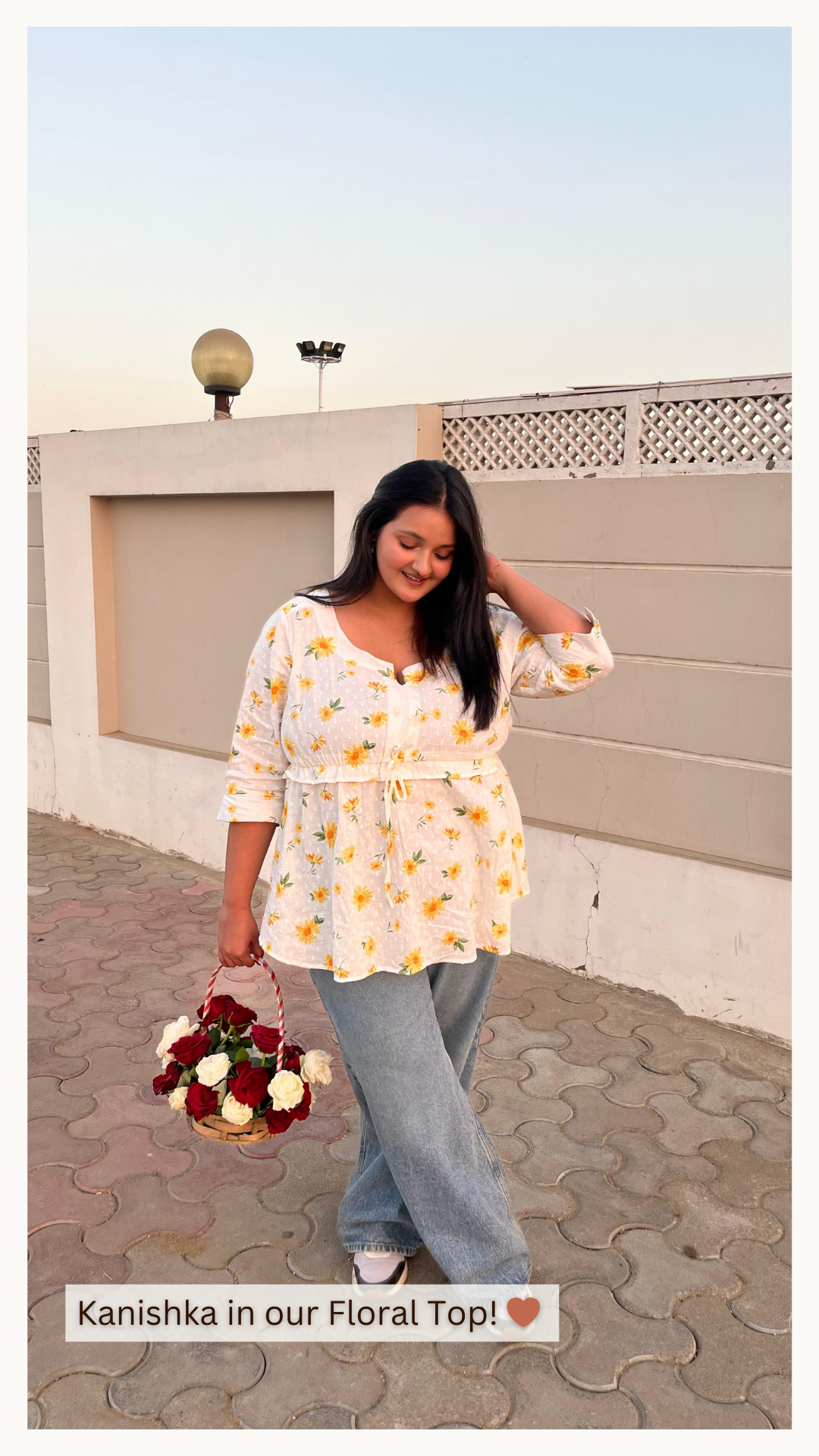 Floral Cotton Fit and Flare top