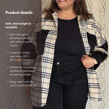 Heavyweight brushed cotton & corduroy shacket