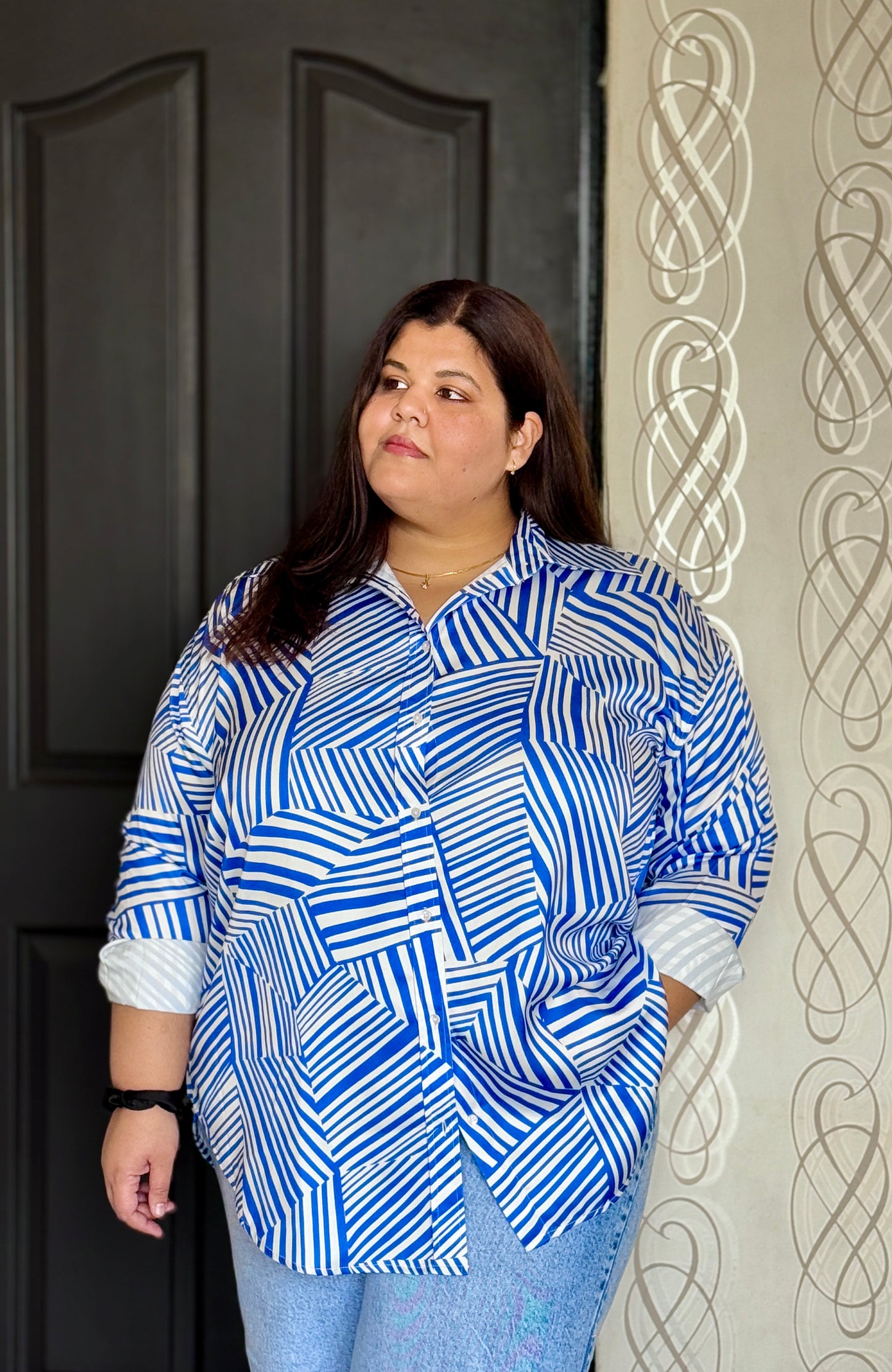Abstract stripes Boss Babe Shirt