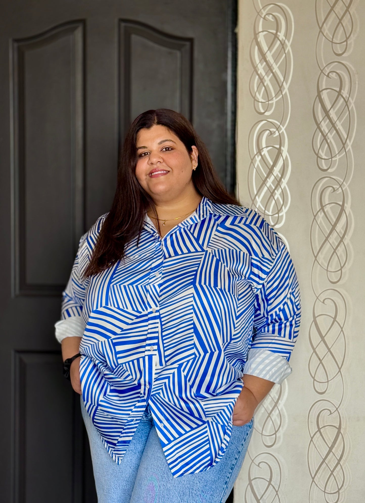 Abstract stripes Boss Babe Shirt
