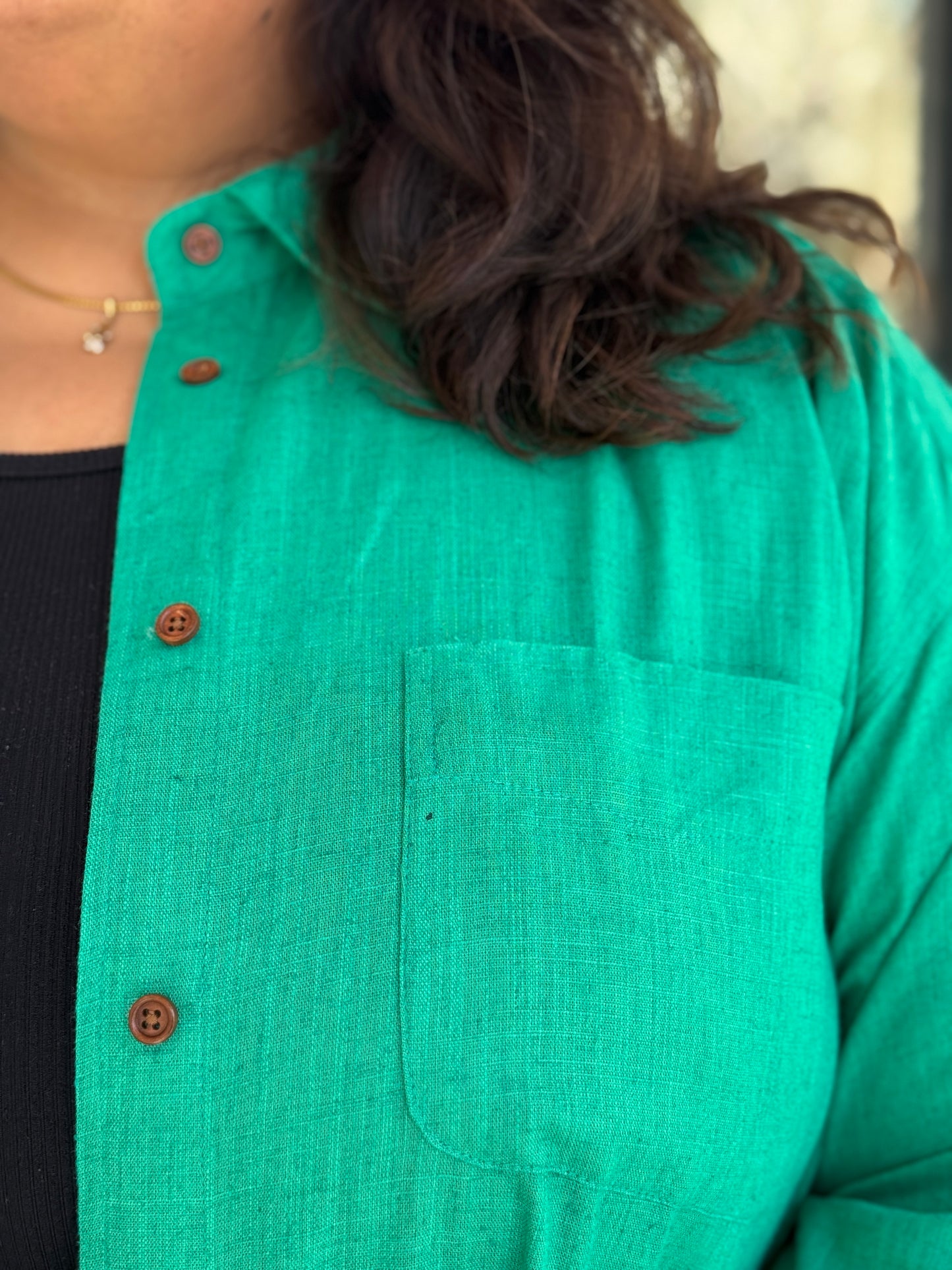 Solid Linen Shirts: Drop Shoulder