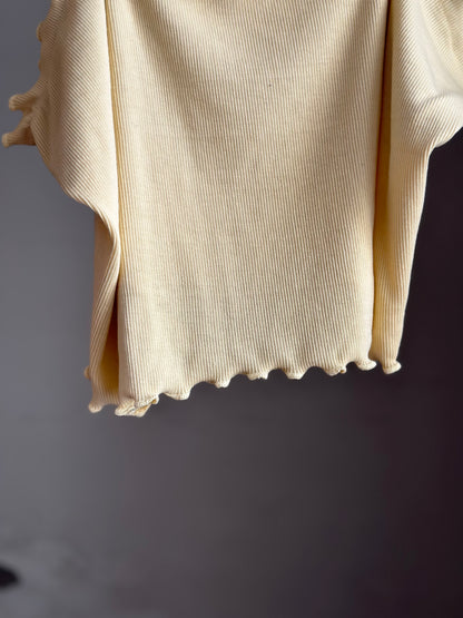 Frilled Spaghetti Ribknit Top