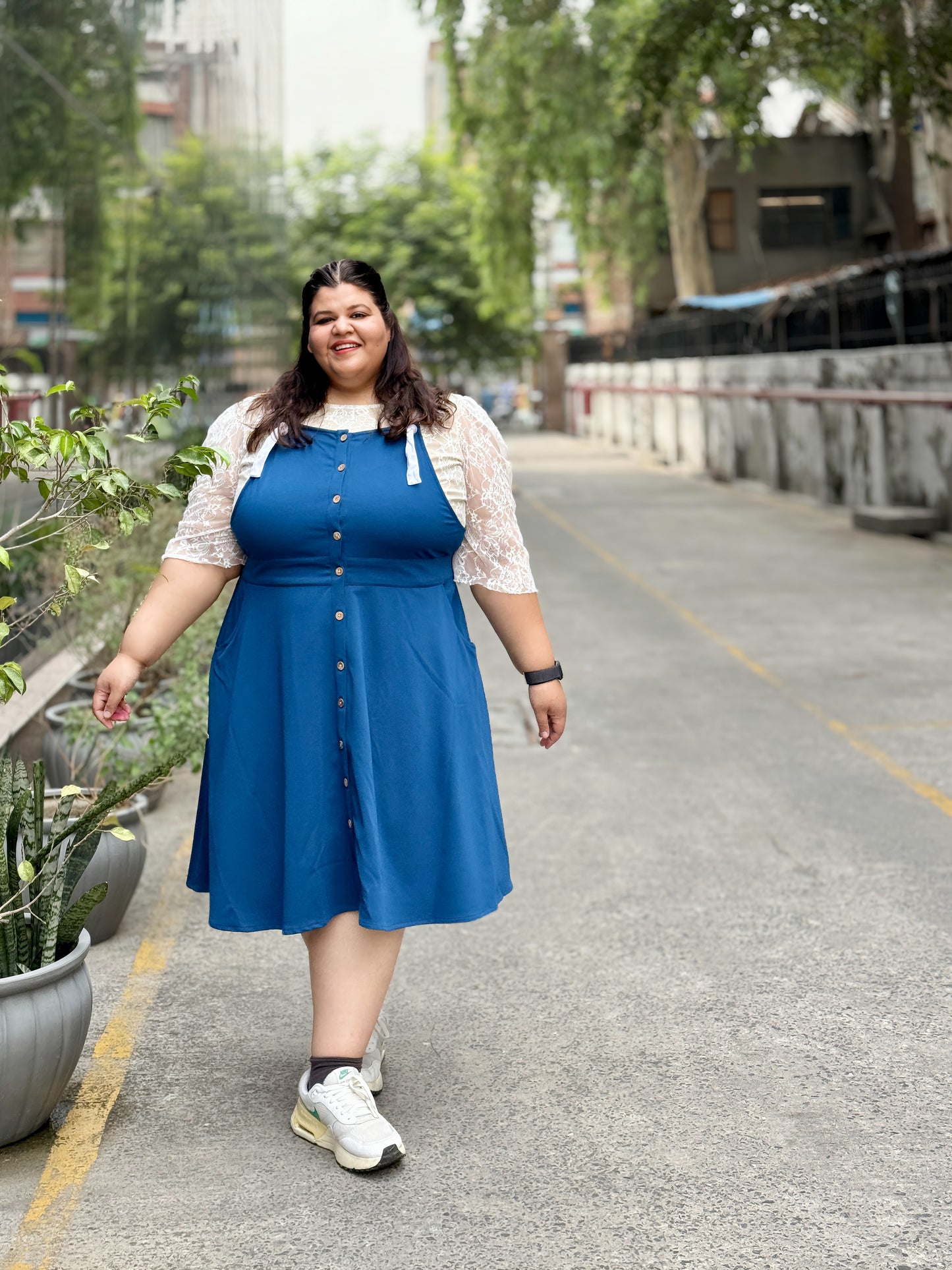 Viscose Lycra Dungaree Dress